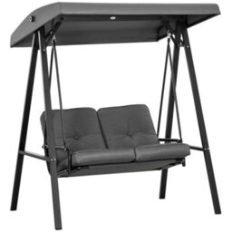 Outsunny 2 Seater Garden Outdoor Swing Chair Hammock W/ Adjustable Canopy - thumbnail 2
