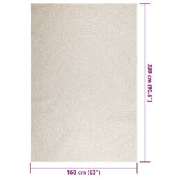 Vidaxl Rug Zizur Cream 160X230 Cm Jute Look Indoor And Outdoor - thumbnail 9