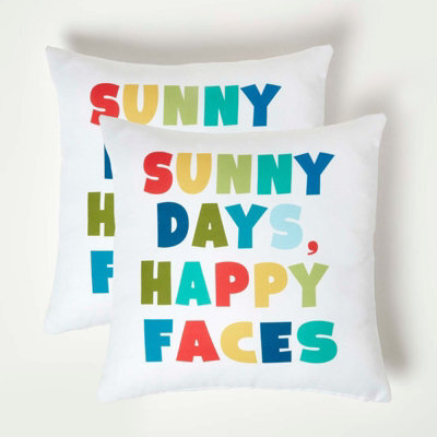 Homescapes Luxury Outdoor Cushions 2 Set, Waterproof Filled Cushions, Soft-Touch, Sunny Days, For Garden And Indoors, 45 X 45 Cm - image 1