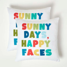 Homescapes Luxury Outdoor Cushions 2 Set, Waterproof Filled Cushions, Soft-Touch, Sunny Days, For Garden And Indoors, 45 X 45 Cm