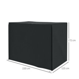 Outsunny 3 Seater Garden Swing Cover, Windproof And Anti-Uv, Black - thumbnail 3