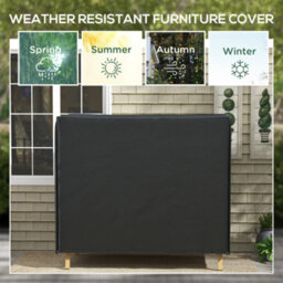 Outsunny 3 Seater Garden Swing Cover, Windproof And Anti-Uv, Black - thumbnail 4