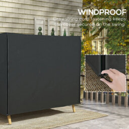 Outsunny 3 Seater Garden Swing Cover, Windproof And Anti-Uv, Black - thumbnail 6