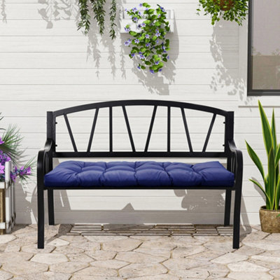 Lifeideas Outdoor Navy Blue Polyester Waterproof Benches Seat Cushion Garden Swing Chair Seat Pad Cushion