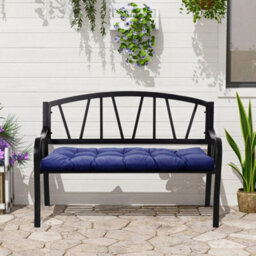 Lifeideas Outdoor Navy Blue Polyester Waterproof Benches Seat Cushion Garden Swing Chair Seat Pad Cushion - thumbnail 1