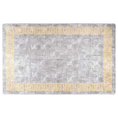 Berkfield Durable Rug Washable 80X150 Cm Grey Anti Slip - image 1