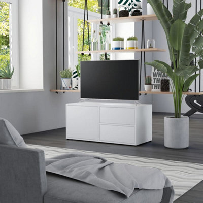 Berkfield Tv Cabinet White 80X34X36 Cm Engineered Wood - image 1