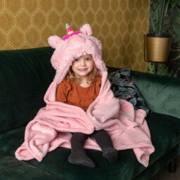 Noxxiez Kids Animal Hooded Blanket - Unicorn - thumbnail 2