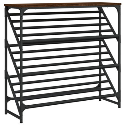 Berkfield Classic Shoe Rack Brown Oak 90X30X85 Cm Engineered Wood