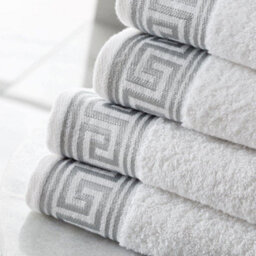 Gc Gaveno Cavailia 2 Piece Greek Emb Bath Sheet 80X140 White Egyptian Cotton Quick Dry Large Bath Towel - thumbnail 2