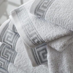 Gc Gaveno Cavailia 2 Piece Greek Emb Bath Sheet 80X140 White Egyptian Cotton Quick Dry Large Bath Towel - thumbnail 5