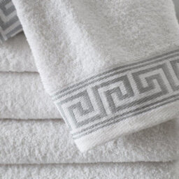 Gc Gaveno Cavailia 2 Piece Greek Emb Bath Sheet 80X140 White Egyptian Cotton Quick Dry Large Bath Towel - thumbnail 4