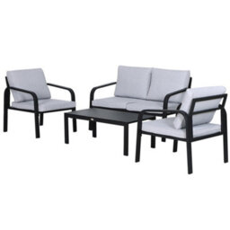 Wyld Haus Salela 4-Seater Garden Sofa Set - Black Aluminium Frame - thumbnail 2