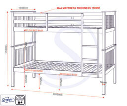 Seconique Erin Bunk Bed In Grey Can Also Be Used As Twin Beds Fits 3Ft Single Mattress - thumbnail 9