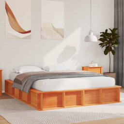 Berkfield Bed Frame With Lift-Up Storage, Wax Brown, 150 X 200 Cm, Solid Pine Wood - thumbnail 1