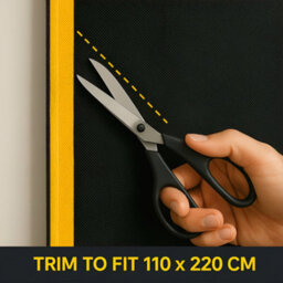 SolaDirect 2 X Dust Door With Zip 110 X 220 Cm - Dust-Barrier Doorway Curtain - Double-Sided Zip - Tape-Mount - Trim To Fit - Reusable Fabric - thumbnail 7