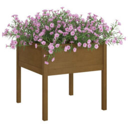 Berkfield Durable Garden Planters 2 Pcs Honey Brown 70X70X70 Cm Solid Pinewood - thumbnail 3
