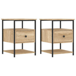 Berkfield Bedside Cabinets 2 Pcs Sonoma Oak 40X42X56 Cm Engineered Wood - thumbnail 2