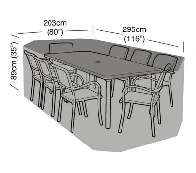 Primrose Rectangular 8 Seater Furniture Set Cover 295Cm X 89Cm - Premium - Green - image 1