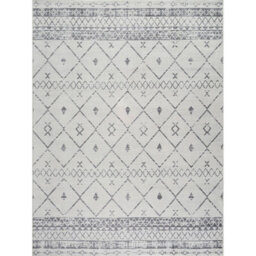 Livabliss Roma-Modern White Grey Charcoal Living Dining Bedroom Rug 160 X 215 Cm Easy Care, Non Shedding - thumbnail 1