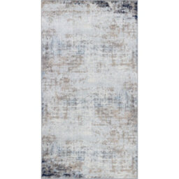 Livabliss Roma-Abstract Grey Blue Brown Modern Marble Living Dining Bedroom Rug 80 X 150 Cm Easy Care, Non Shedding - thumbnail 1