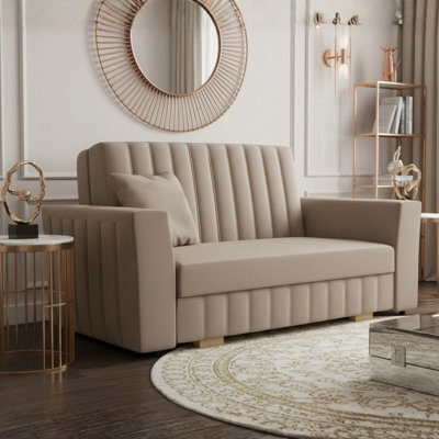 Modern Armchair Sofa Bed With Storage Viva Glam Ii Beige - image 1