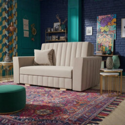 Modern Armchair Sofa Bed With Storage Viva Glam Ii Beige - thumbnail 2