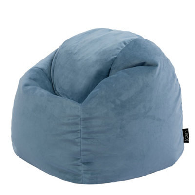 icon Kids Kingston Velvet Bean Bag Chair Mineral Blue Childrens Bean Bags - image 1