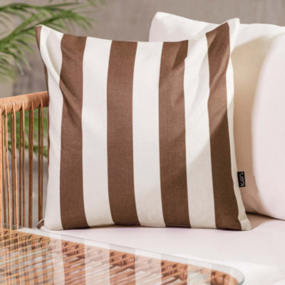 icon Cushion 43X43 Kyoto Fabric, Stripe, Chocolate - image 1