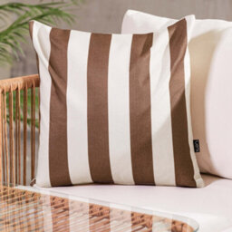 icon Cushion 43X43 Kyoto Fabric, Stripe, Chocolate - thumbnail 1