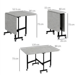 Drop Leaf Table With Wheels Folding Dining Table For Small Spaces - thumbnail 2