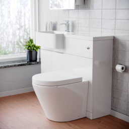 Nes Home 1000mm Left Hand Freestanding Cabinet White With Basin, Wc Unit & Toilet - thumbnail 3