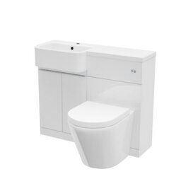Nes Home 1000mm Left Hand Freestanding Cabinet White With Basin, Wc Unit & Toilet - thumbnail 6