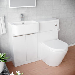 Nes Home 1000mm Left Hand Freestanding Cabinet White With Basin, Wc Unit & Toilet - thumbnail 5