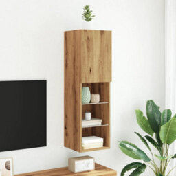 Berkfield Tv Cabinet With Led Lights Artisian Oak 30.5X30X102 Cm - thumbnail 4