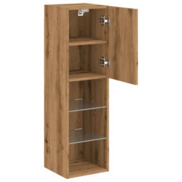 Berkfield Tv Cabinet With Led Lights Artisian Oak 30.5X30X102 Cm - thumbnail 7