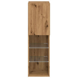 Berkfield Tv Cabinet With Led Lights Artisian Oak 30.5X30X102 Cm - thumbnail 6