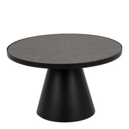 Wyld Haus Hamburg Round Black Ceramic Coffee Table With Steel Pillar Base - thumbnail 3