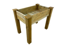 Arbor Garden Solutions Gardenglow Wooden Planter, 2-Tier Grooved Surface (L-75Cm X D-60Cm X H-100Cm)