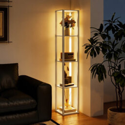 Homcom Floor Lamp For Living Room, Standing Lamp With Foot Switch, Oak - thumbnail 8