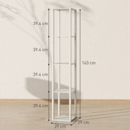 Homcom Floor Lamp For Living Room, Standing Lamp With Foot Switch, Oak - thumbnail 3