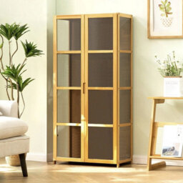 4-Tier Bamboo Model Display Model Storage Cabinet Bookcase Collection Organizer - thumbnail 6