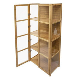 4-Tier Bamboo Model Display Model Storage Cabinet Bookcase Collection Organizer - thumbnail 3