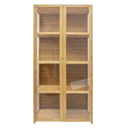 4-Tier Bamboo Model Display Model Storage Cabinet Bookcase Collection Organizer - thumbnail 4