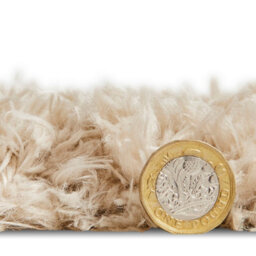 Beige Plain Shaggy Modern Easy To Clean Rug For Dining Room-120Cm X 170Cm - thumbnail 4