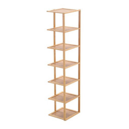 Living And Home 7-Tier Tall And Narrow Bamboo Shoe Storage Rack Entryway Hallway Shoe Storage Organiser - thumbnail 4