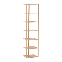 Living And Home 7-Tier Tall And Narrow Bamboo Shoe Storage Rack Entryway Hallway Shoe Storage Organiser - thumbnail 5