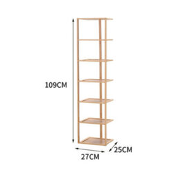 Living And Home 7-Tier Tall And Narrow Bamboo Shoe Storage Rack Entryway Hallway Shoe Storage Organiser - thumbnail 6