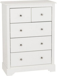 Seconique Stratford 3+2 Drawer Chest Of Drawers White Shabby Chic - thumbnail 2