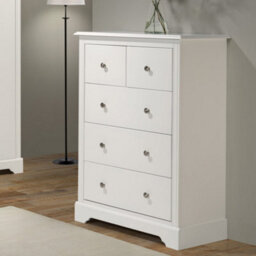 Seconique Stratford 3+2 Drawer Chest Of Drawers White Shabby Chic